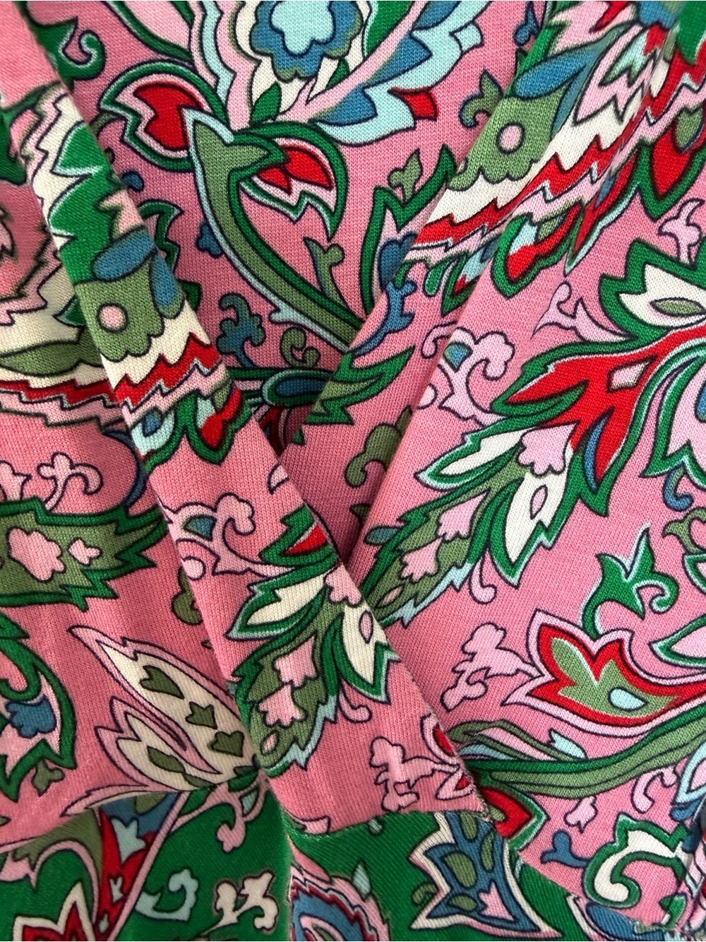 Boden Green and Pink Paisley V-Neck Midi Dress never worn - Picture 3 of 8